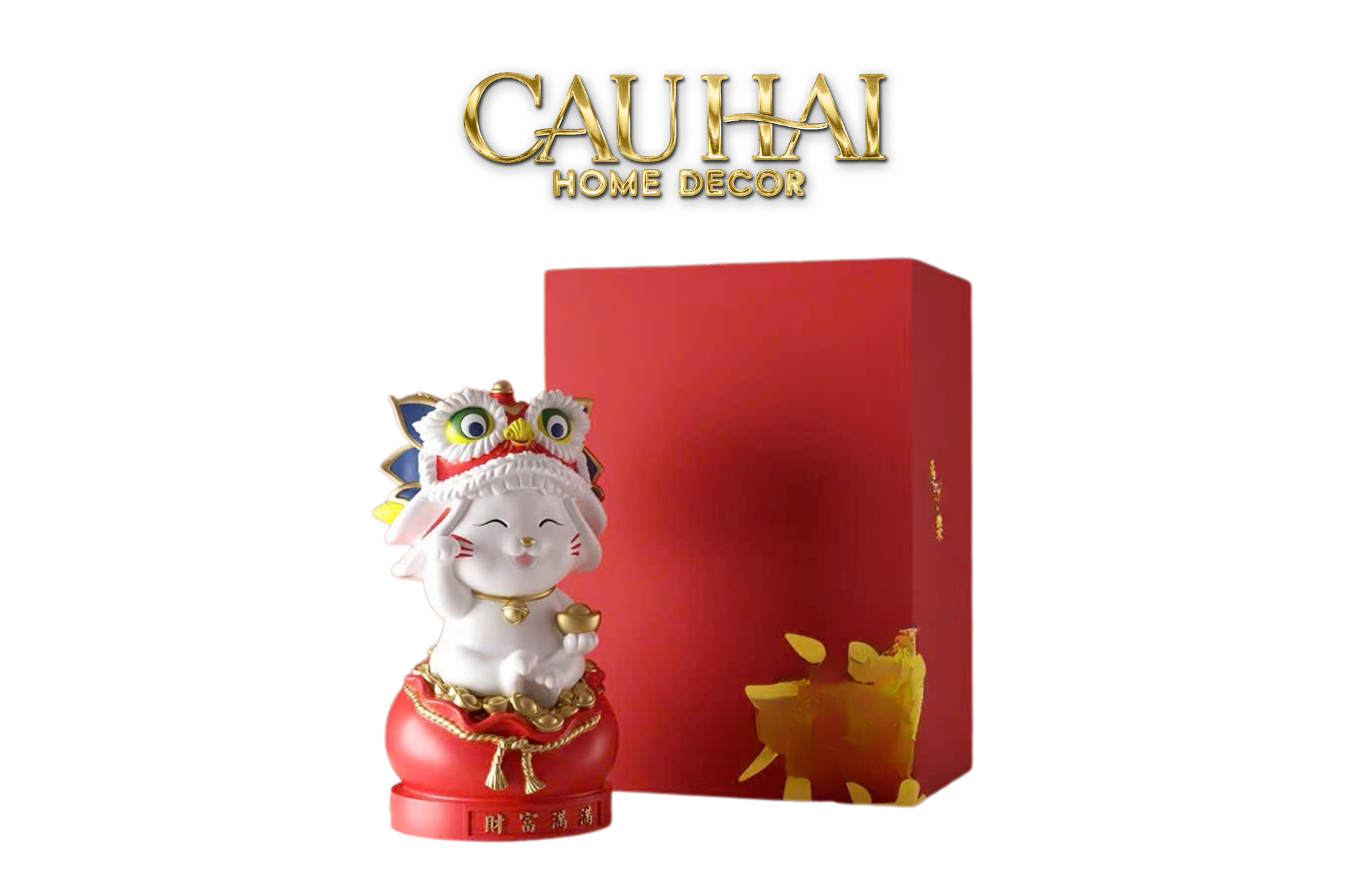 Tết Couture - Gift Set Tượng Mèo Kim Lân Song Hỷ - Phúc An - CẬU HAI HOME DECOR