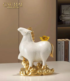 Tết Couture - Gift Set Tượng Ngựa Bạch Mã Kim Nguyên Bảo 2026-CẬU HAI HOME DECOR