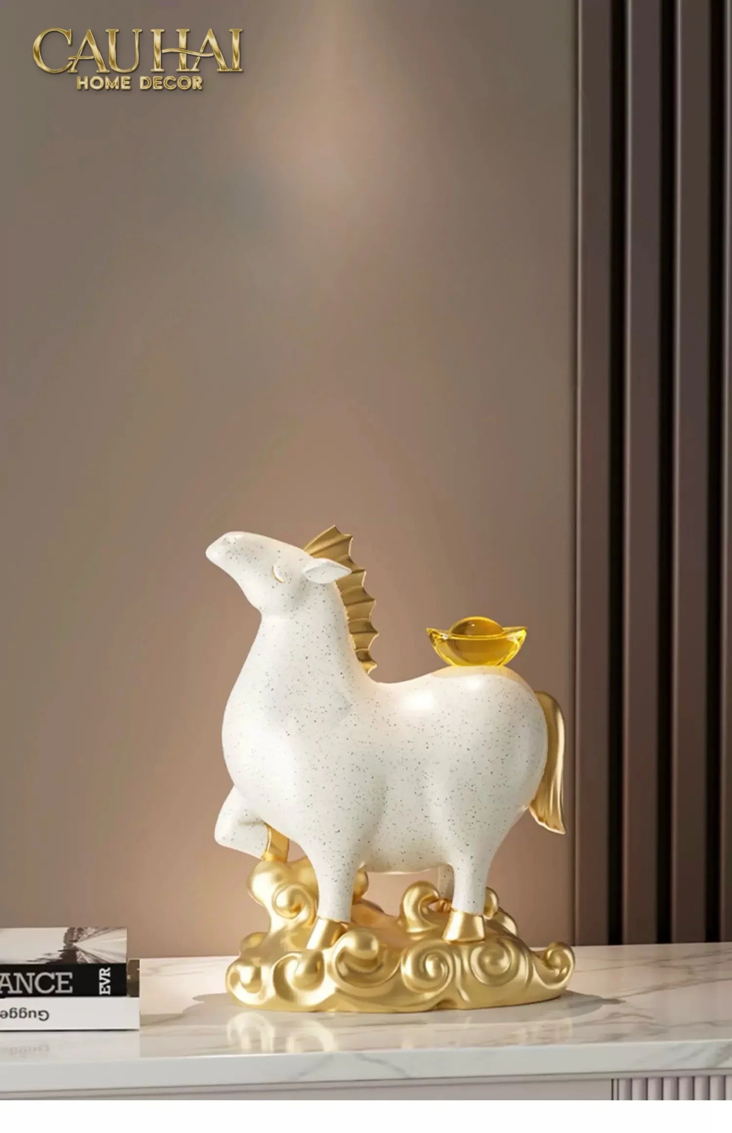 Tết Couture - Gift Set Tượng Ngựa Bạch Mã Kim Nguyên Bảo 2026-CẬU HAI HOME DECOR