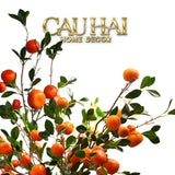 Tết Couture - Set 2 Cành Quả Quýt Tangerines Ember/Amber-Hoa Lụa-CẬU HAI HOME DECOR-Ember-CẬU HAI HOME DECOR