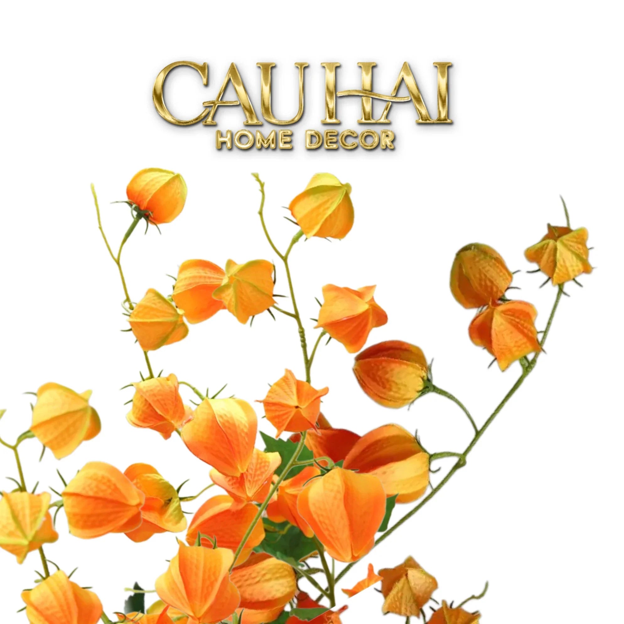 Tết Couture - Set 2 Cành Trái Tầm Bóp Physalis Amberfruit 85cm-CẬU HAI HOME DECOR