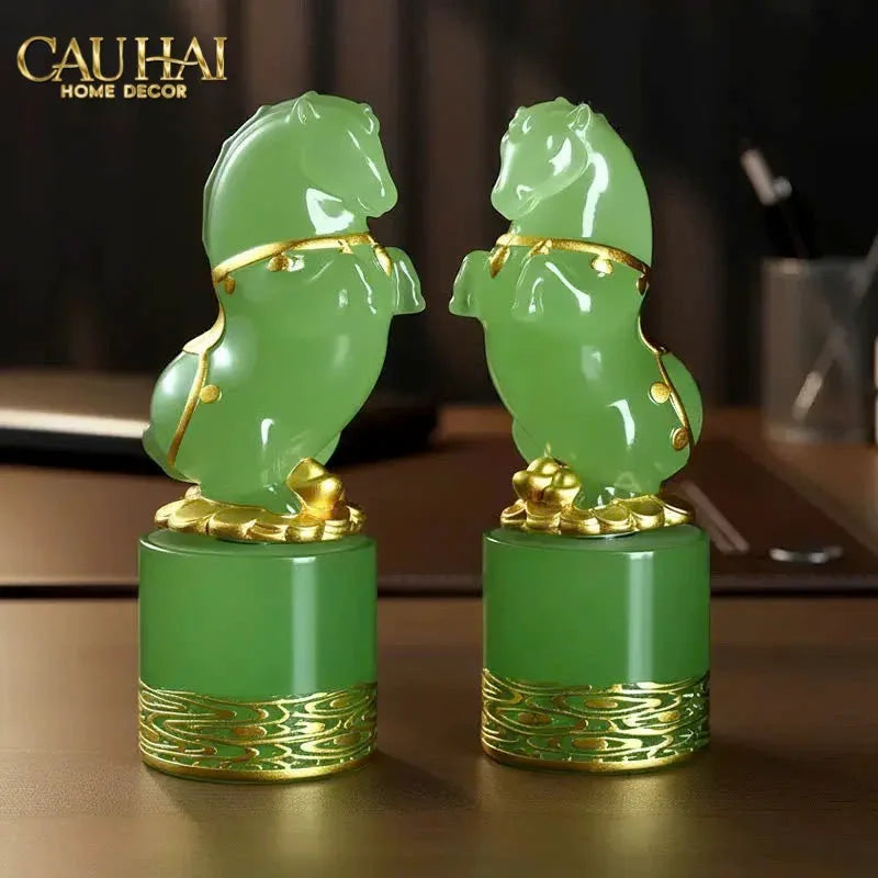 Tết Couture - Set 2 Tượng Lục Bảo Kim Mã 12.5cm Gift Box-CẬU HAI HOME DECOR