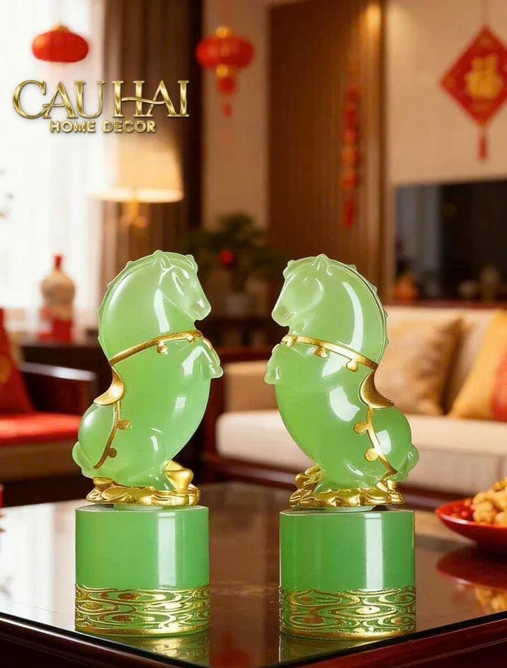 Tết Couture - Set 2 Tượng Lục Bảo Kim Mã 12.5cm Gift Box-CẬU HAI HOME DECOR