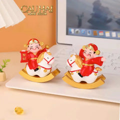 Tết Couture - Set 2 Tượng Thần Tài Song Hoàng Kỳ-CẬU HAI HOME DECOR