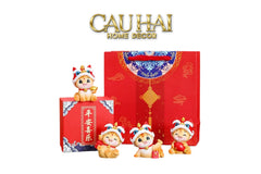 Tết Couture - Set 4 Tượng Lân Mã Tứ Hỷ Emperor Palace Gift Box.-CẬU HAI HOME DECOR