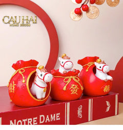 Tết Couture - Set 4 Tượng Ngựa Tứ Hỷ Silhouette du Bonheur Cheval-CẬU HAI HOME DECOR