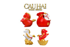 Tết Couture - Set 4 Tượng Ngựa Tứ Hỷ Silhouette du Bonheur Cheval-CẬU HAI HOME DECOR