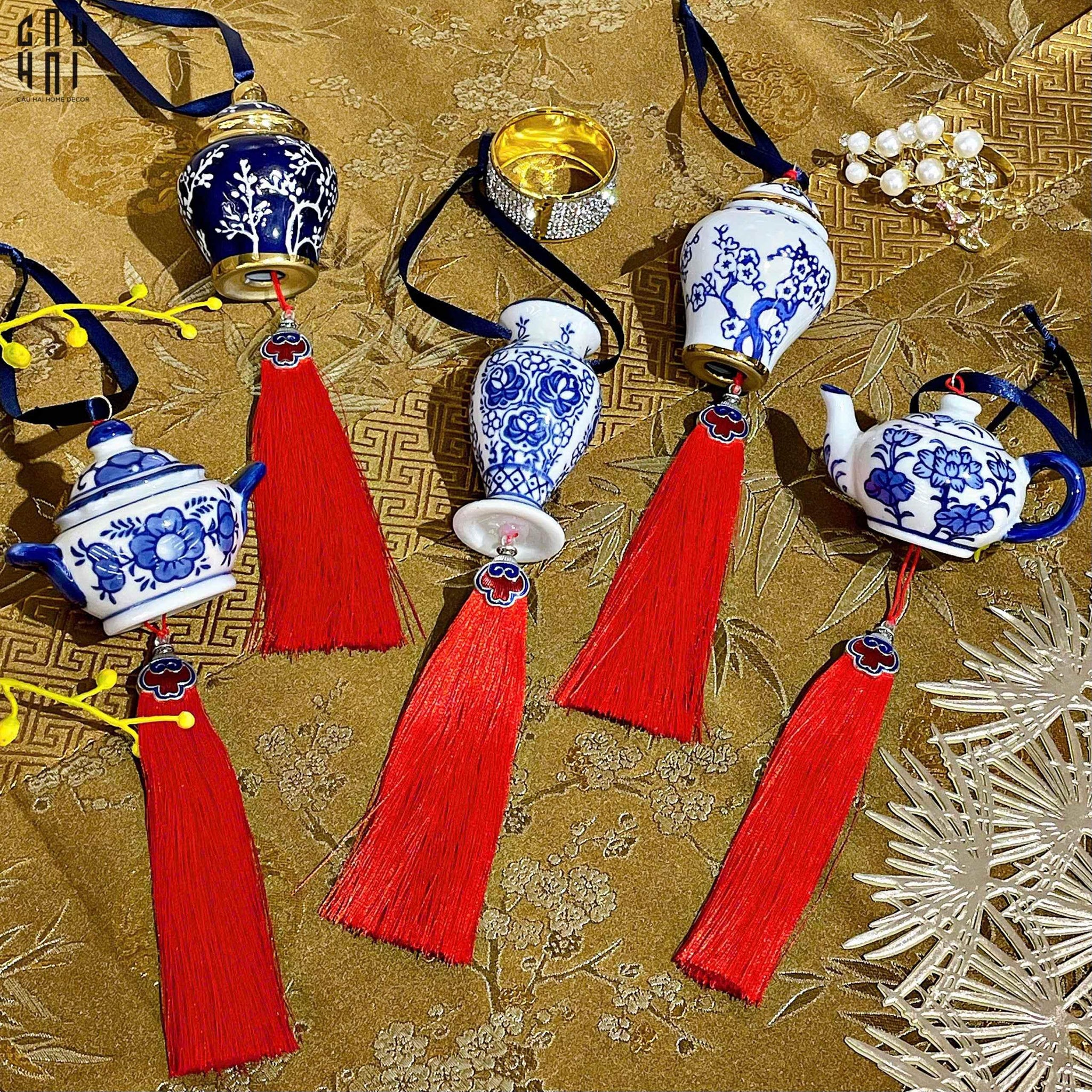 Tết Couture - Set 5 Dây Treo Ceramic Indochine-CẬU HAI HOME DECOR