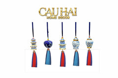 Tết Couture - Set 5 Dây Treo Indochine Indigo Porcelain Charm-CẬU HAI HOME DECOR