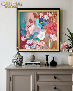 Tết Couture - Tranh Canvas Uv Gen5 Flora De Fortune Blossom Harmony 108x108-CẬU HAI HOME DECOR