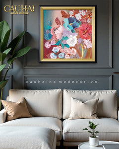Tết Couture - Tranh Canvas Uv Gen5 Flora De Fortune Blossom Harmony 108x108-CẬU HAI HOME DECOR