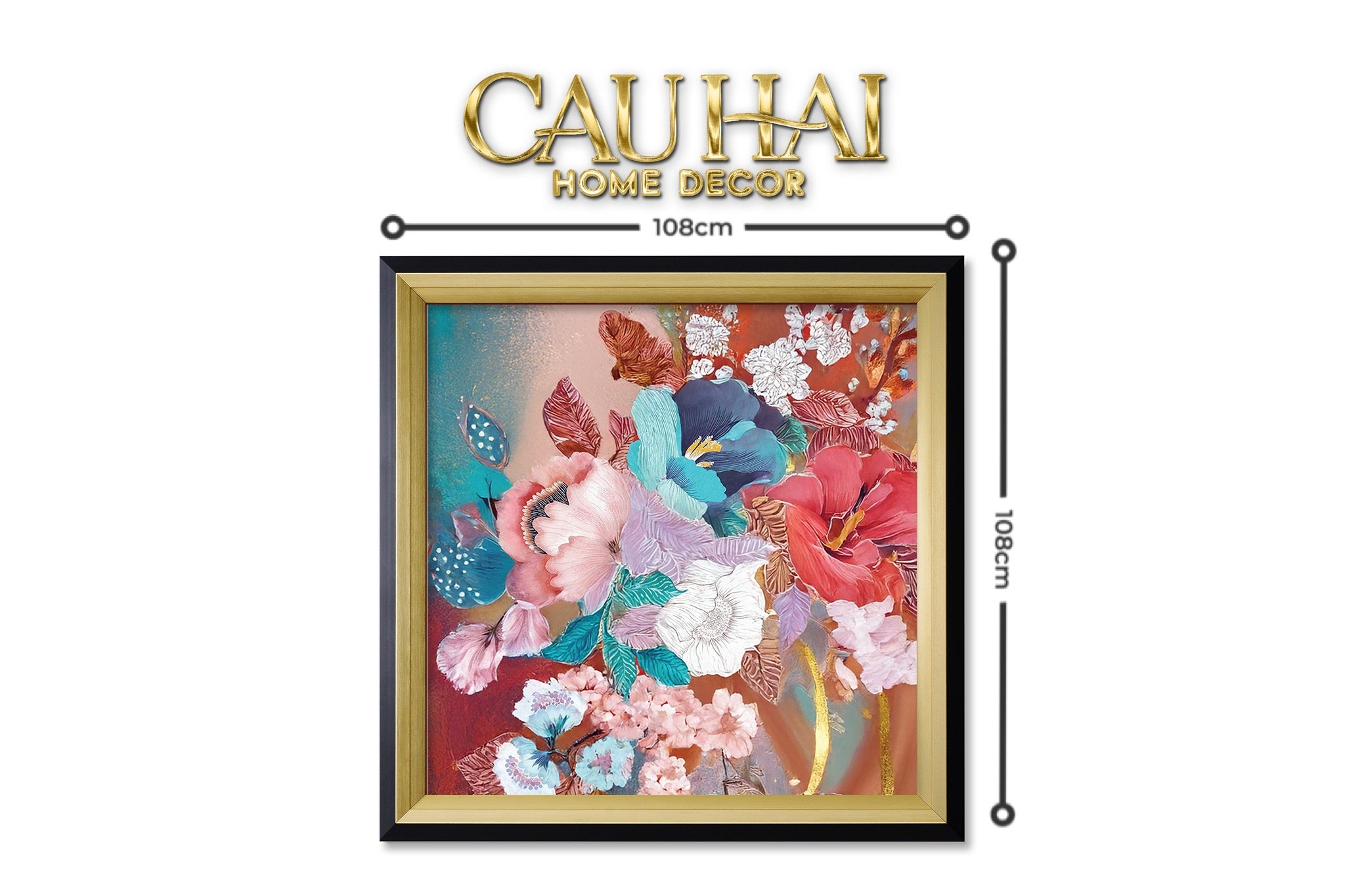 Tết Couture - Tranh Canvas Uv Gen5 Flora De Fortune Blossom Harmony 108x108-CẬU HAI HOME DECOR