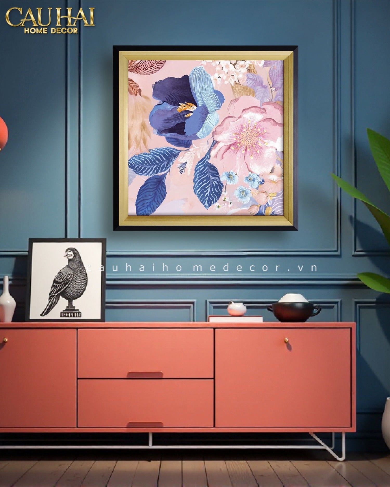 Tết Couture - Tranh Canvas Uv Gen5 Flora De Fortune Serene Elegance 108x108-CẬU HAI HOME DECOR