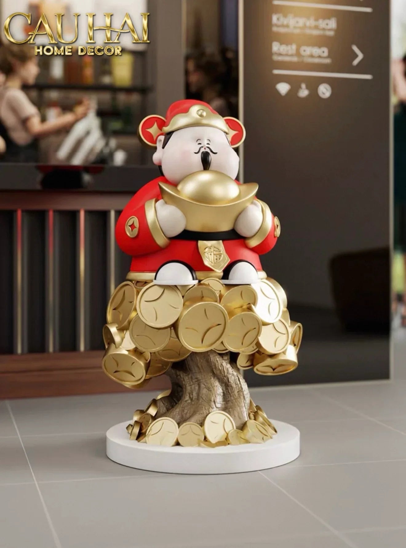 Tết Couture - Tượng Đại Thần Tài Kim Nguyên Bảo H76-CẬU HAI HOME DECOR