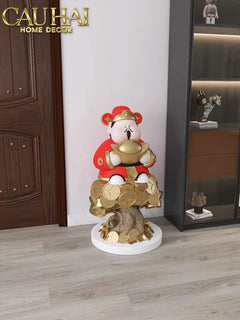 Tết Couture - Tượng Đại Thần Tài Kim Nguyên Bảo H76-CẬU HAI HOME DECOR