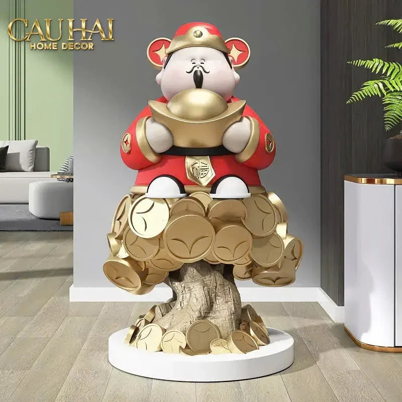 Tết Couture - Tượng Đại Thần Tài Kim Nguyên Bảo H76-CẬU HAI HOME DECOR