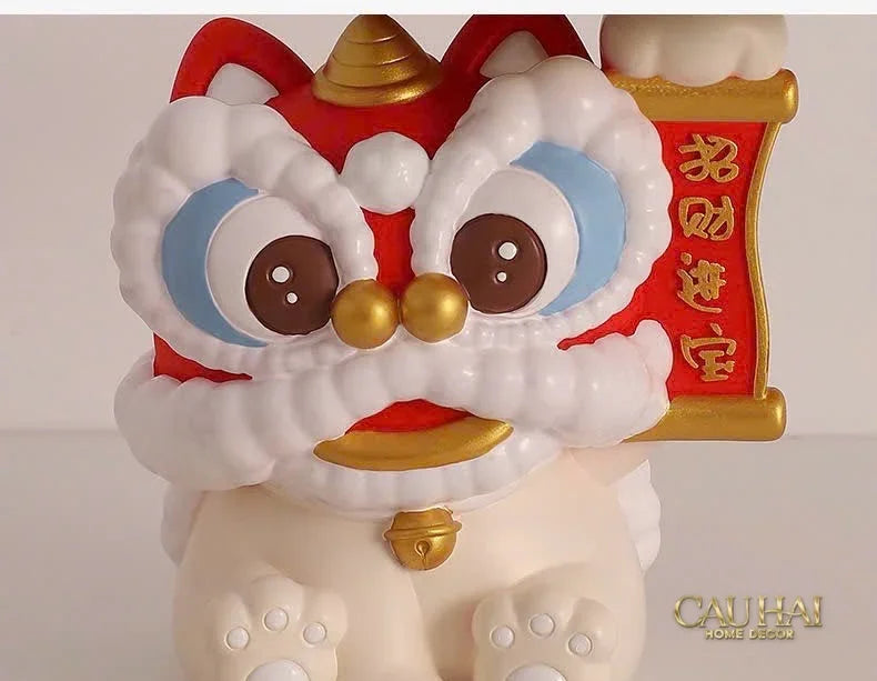 Tết Couture - Tượng Kim Lân Phúc Mãn Đường Guardian Lion Key Figurines-CẬU HAI HOME DECOR