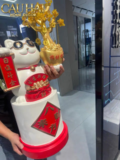 Tết Couture - Tượng Mèo Đại Cát Lợi Cây Phú Quý 84Cm-CẬU HAI HOME DECOR