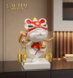 Tết Couture - Tượng Mèo May Mắn Kim Lân Vượng Tài-CẬU HAI HOME DECOR