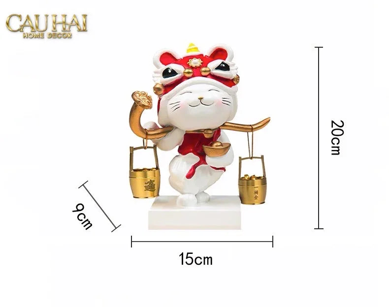 Tết Couture - Tượng Mèo May Mắn Kim Lân Vượng Tài-CẬU HAI HOME DECOR