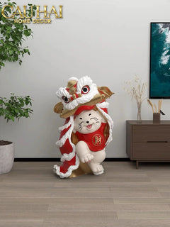 Tết Couture - Tượng Mèo Tam Kim Lân H75-CẬU HAI HOME DECOR