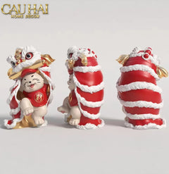 Tết Couture - Tượng Mèo Tam Kim Lân H75-CẬU HAI HOME DECOR