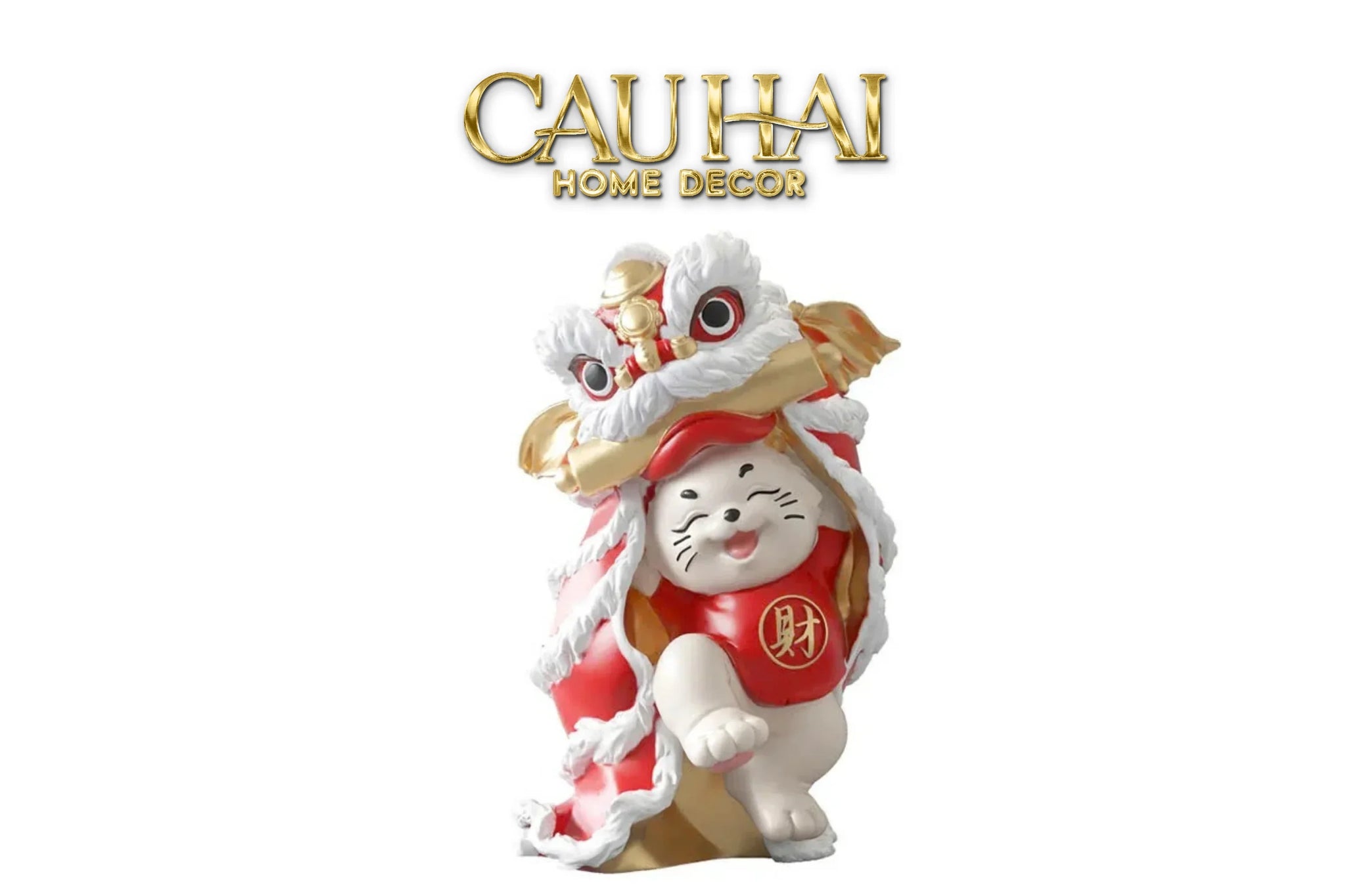 Tết Couture - Tượng Mèo Tam Kim Lân H75-CẬU HAI HOME DECOR