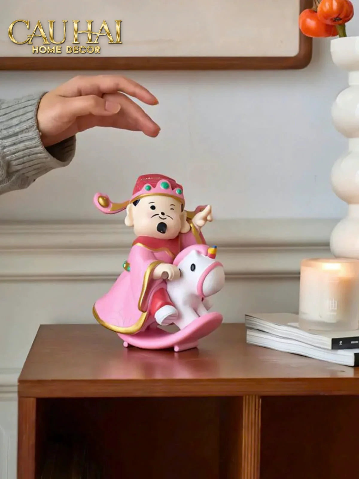 Tết Couture - Tượng Thần Tài Mã Đáo Pink Blessing Prosperity Deity-CẬU HAI HOME DECOR