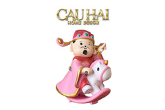 Tết Couture - Tượng Thần Tài Mã Đáo Pink Blessing Prosperity Deity-CẬU HAI HOME DECOR