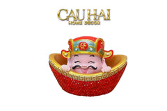 Tết Couture - Tượng Thần Tài Prosperity Embrace Car Bobblehead Figurine-CẬU HAI HOME DECOR