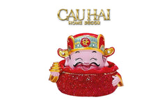 Tết Couture - Tượng Thần Tài Prosperity Embrace Car Bobblehead Figurine-CẬU HAI HOME DECOR
