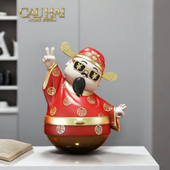 Tết Couture - Tượng Thần Tài "Say Hi" Hello Fortune Roly-Poly-CẬU HAI HOME DECOR