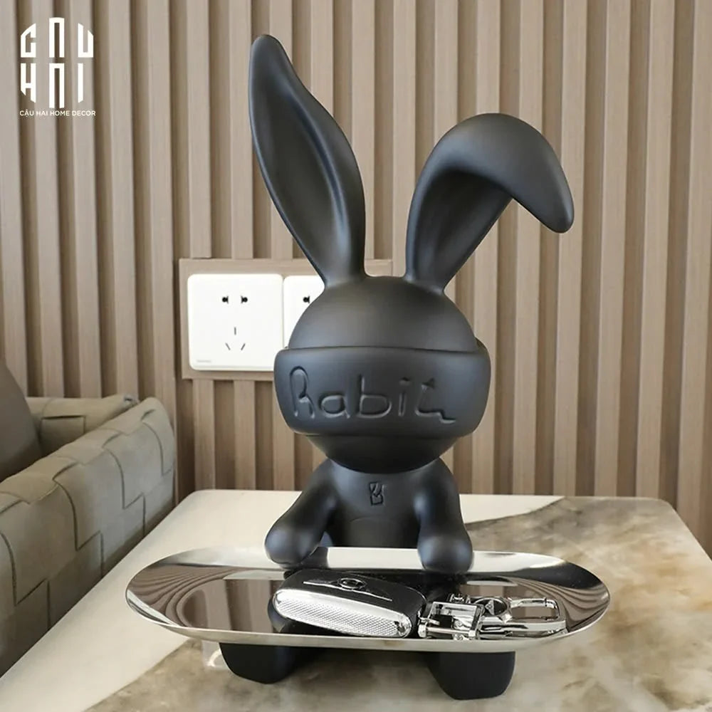 Tết Couture - Tượng Thỏ Figurine Modern Art Toy Black Lapin H31 - CẬU HAI HOME DECOR