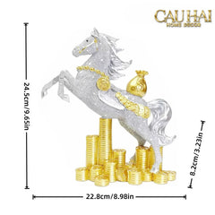 Tết Couture - Tượng Xe Ngựa Đính Kim Cương Kim Nguyên Bảo Gift Box-CẬU HAI HOME DECOR
