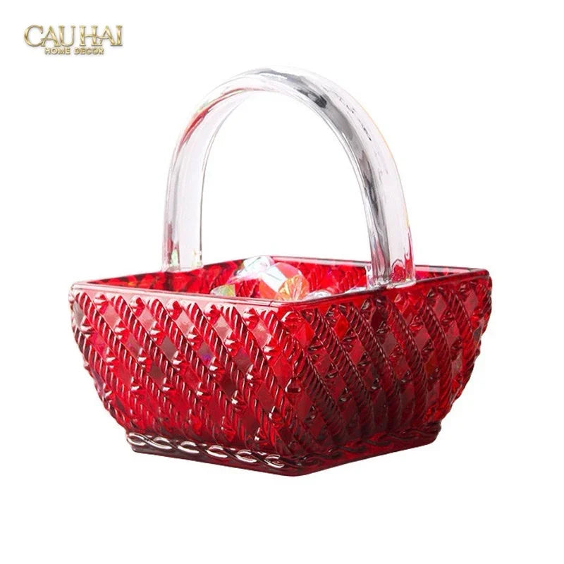 TGiỏ Kẹo Thuỷ Tinh Jelly Ruby Candy Basket-CẬU HAI HOME DECOR