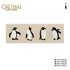 Thảm Bed Dệt Kim 80X160 - Penguin Parade-CẬU HAI HOME DECOR