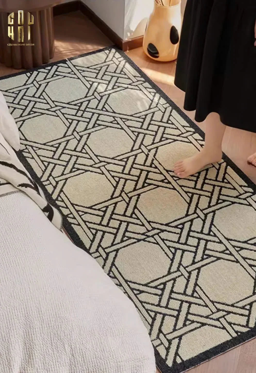 THẢM BED LEN 60x160 CANNAGE D.O IVORY - CẬU HAI HOME DECOR