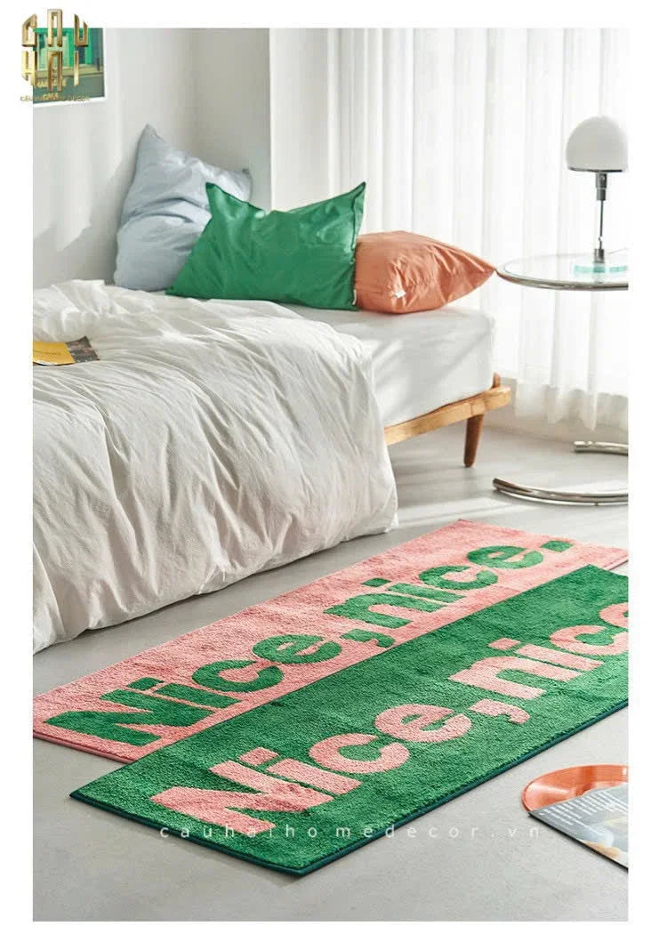 THẢM BED SỢI DỆT 50X160 - NICE & NICE - CẬU HAI HOME DECOR