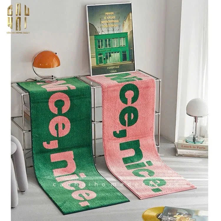 THẢM BED SỢI DỆT 50X160 - NICE & NICE - CẬU HAI HOME DECOR