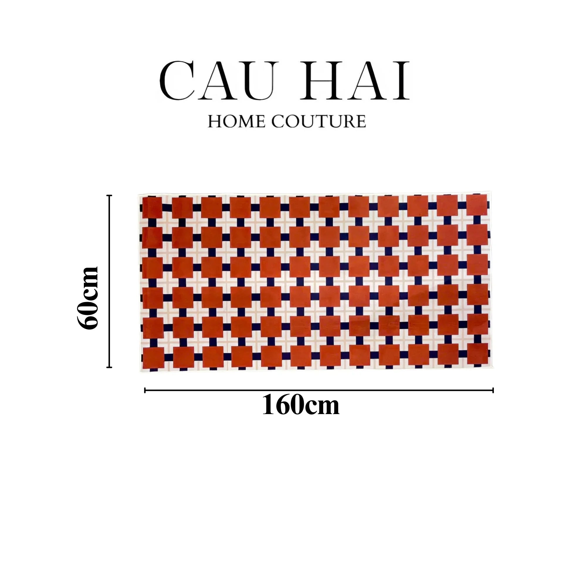 THẢM BED NHUNG BỈ 80X160 BRUN ROYALE GRID - CẬU HAI HOME DECOR