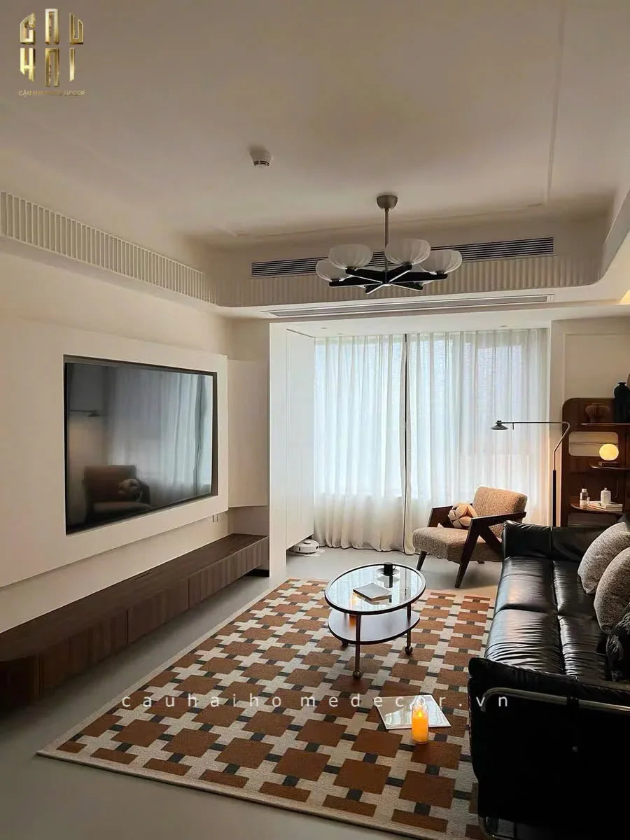 THẢM BED NHUNG BỈ 80X160 BRUN ROYALE GRID - CẬU HAI HOME DECOR