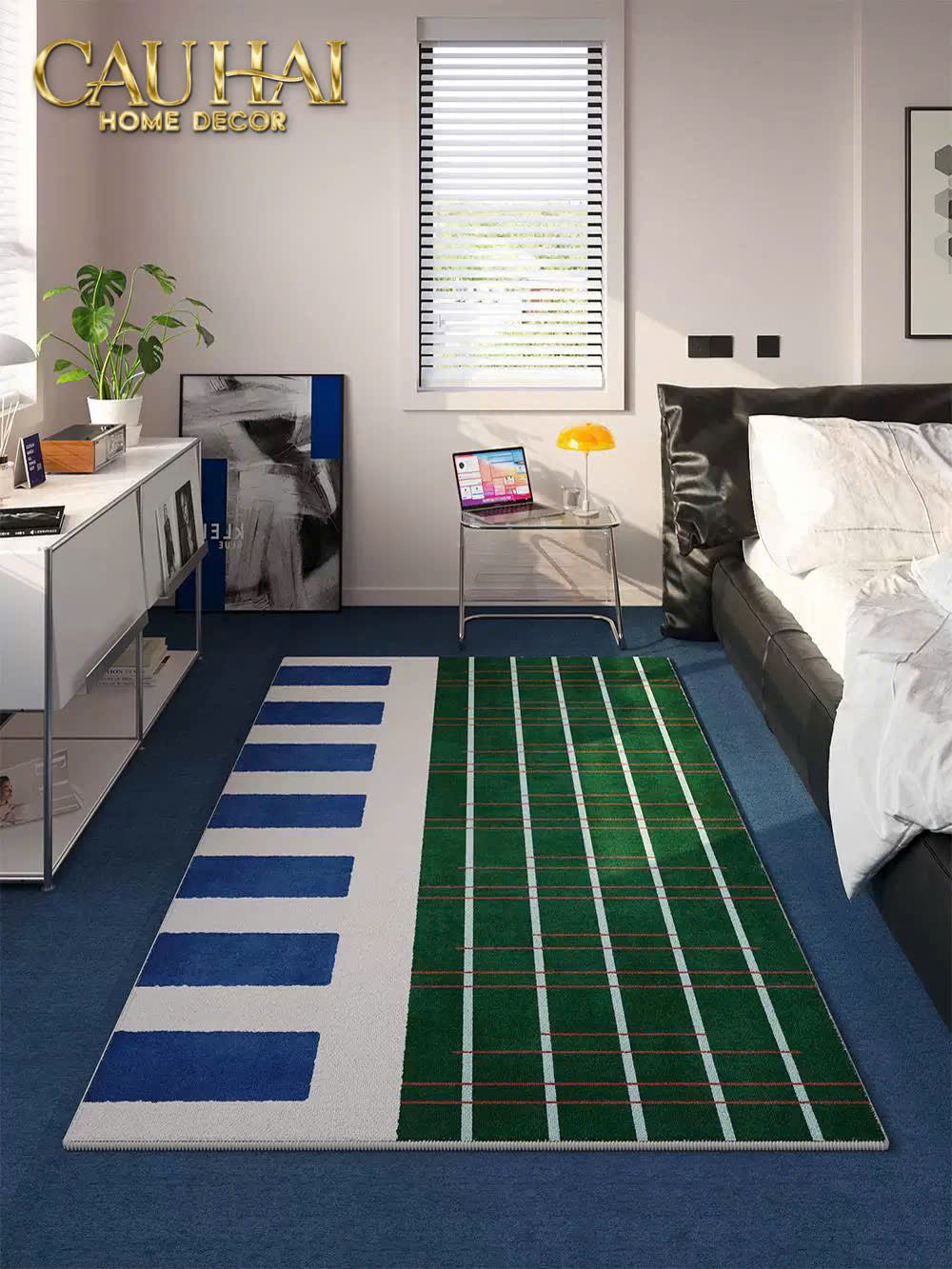 THẢM BED NHUNG BỈ 80×160 - EMERALD SONATA KEYS - CẬU HAI HOME DECOR