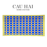 THẢM BED NHUNG BỈ 80X160 MONDRIAN DOTS - CẬU HAI HOME DECOR