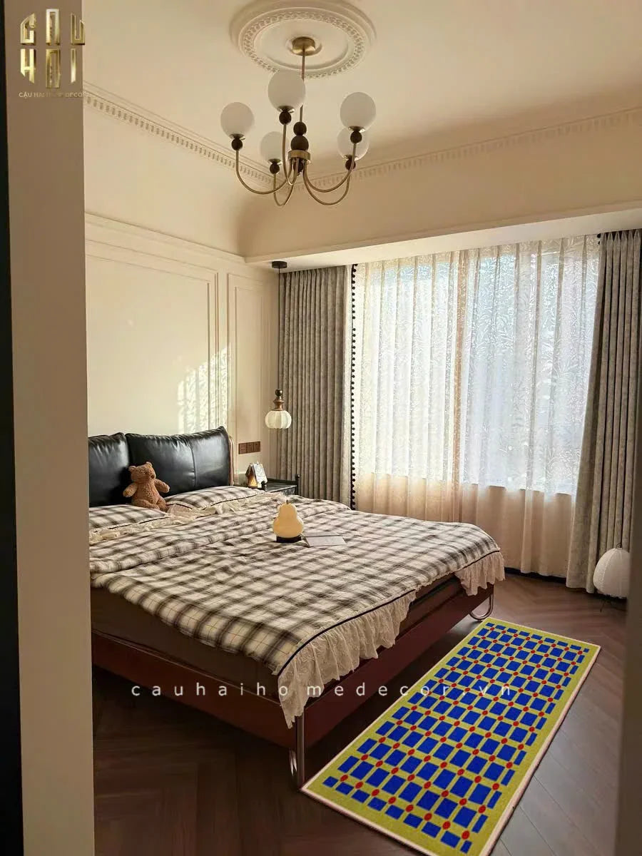 THẢM BED NHUNG BỈ 80X160 MONDRIAN DOTS - CẬU HAI HOME DECOR