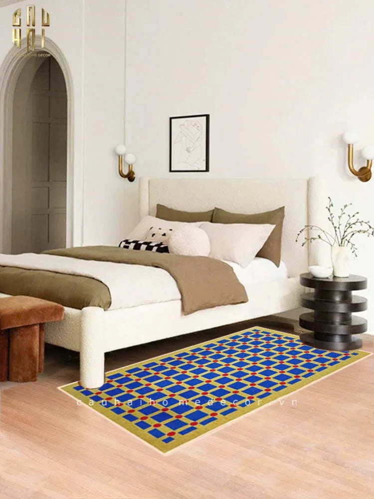 THẢM BED NHUNG BỈ 80X160 MONDRIAN DOTS - CẬU HAI HOME DECOR