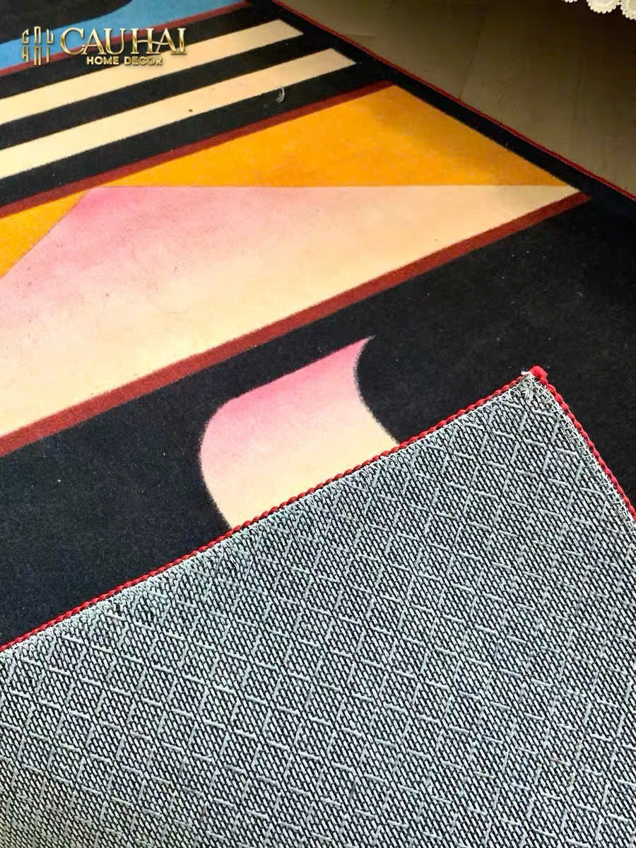 THẢM BED NHUNG BỈ 80x160 - POPART GEOMETRIC - CẬU HAI HOME DECOR