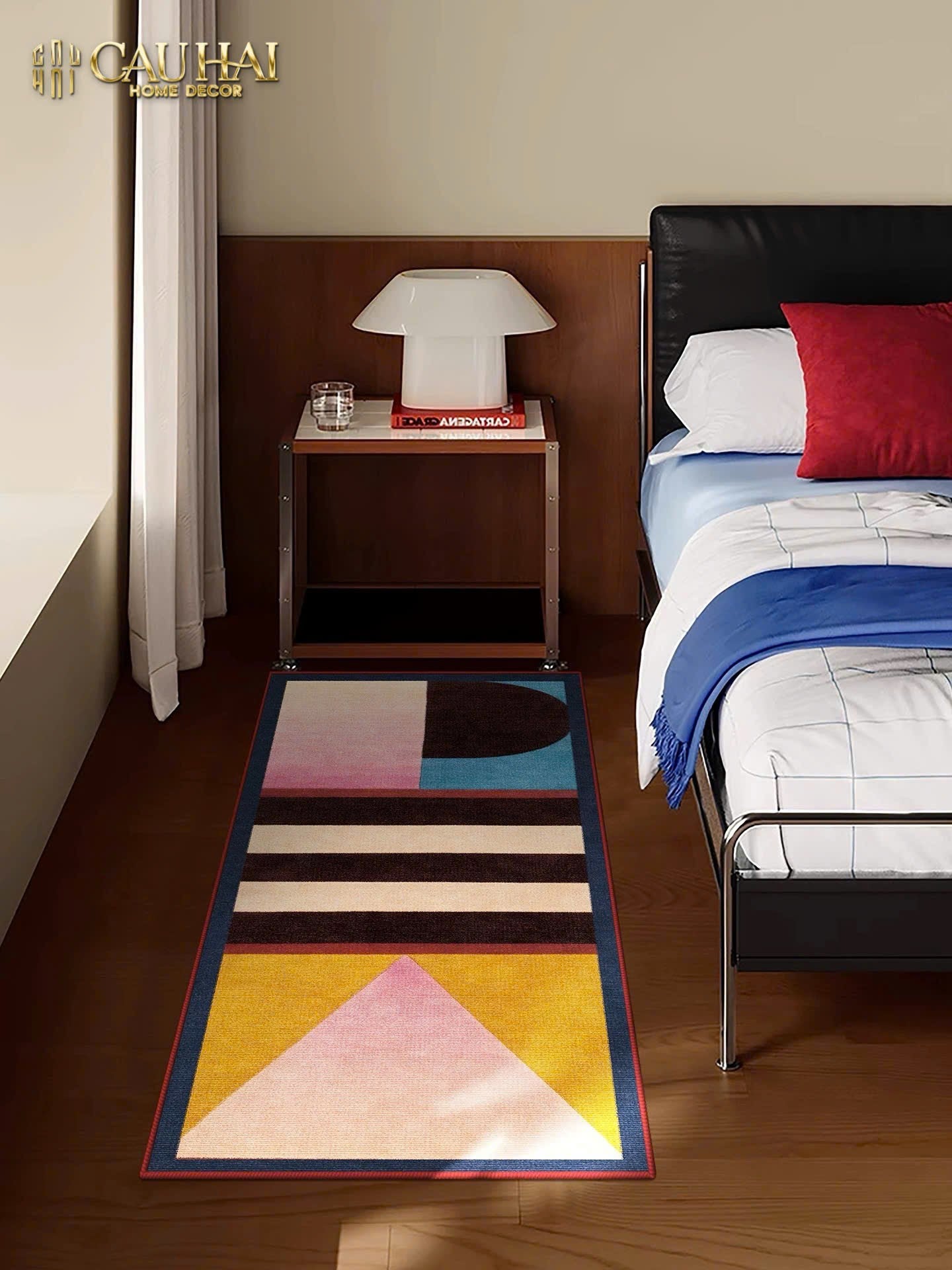 THẢM BED NHUNG BỈ 80x160 - POPART GEOMETRIC - CẬU HAI HOME DECOR