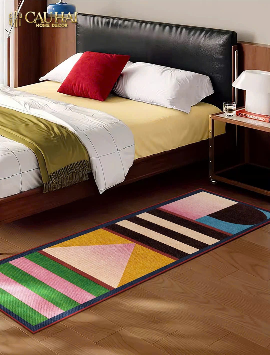 THẢM BED NHUNG BỈ 80x160 - POPART GEOMETRIC - CẬU HAI HOME DECOR