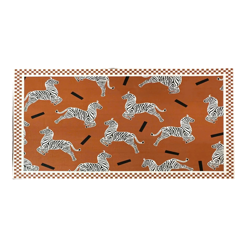 Thảm Bed Nhung Bỉ 80X160 - Zebra Dance - Sienna-THẢM TRÒN - THẢM BED-Đối tác tại Trung Quốc theo từng đơn đặt hàng-CẬU HAI HOME DECOR