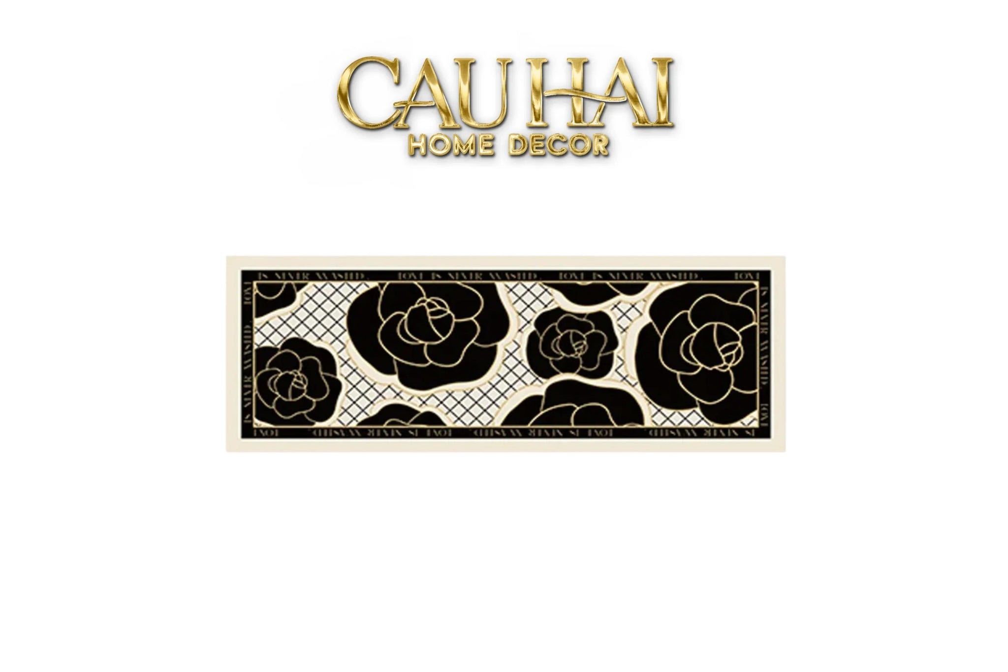 Thảm Bếp Da 45X150 Black Roses Spell In Bloom-CẬU HAI HOME DECOR